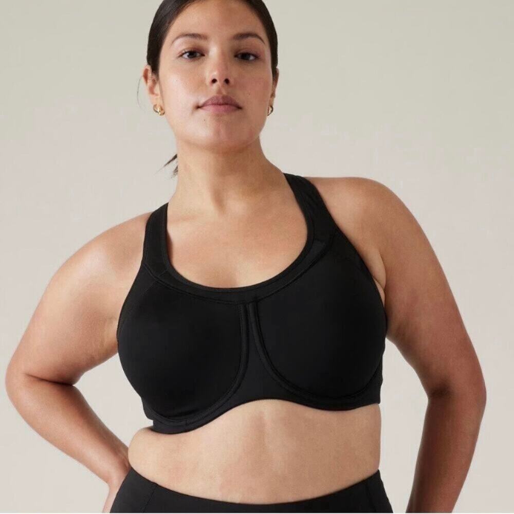 Athleta Glory Sports Bra Black Sports Bra 38C